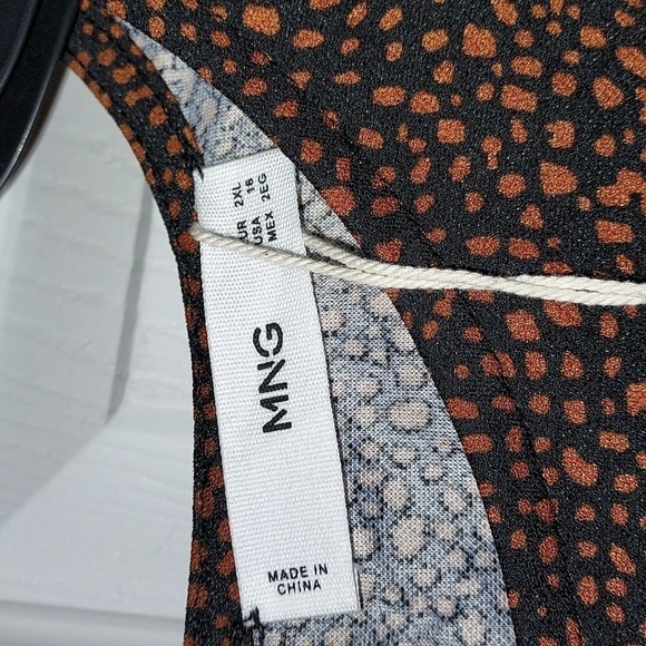 Mango dot print long sleeves Midi dress - Picture 4 of 7